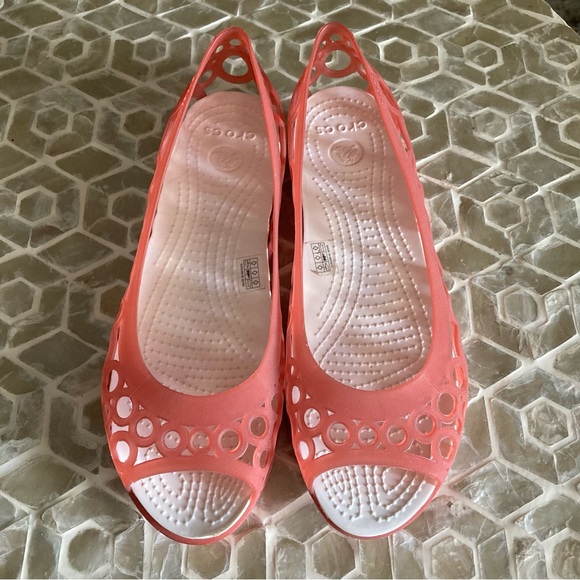 SOLD!  Crocs Adrina Flat in grapefruit - Picture 6 of 10